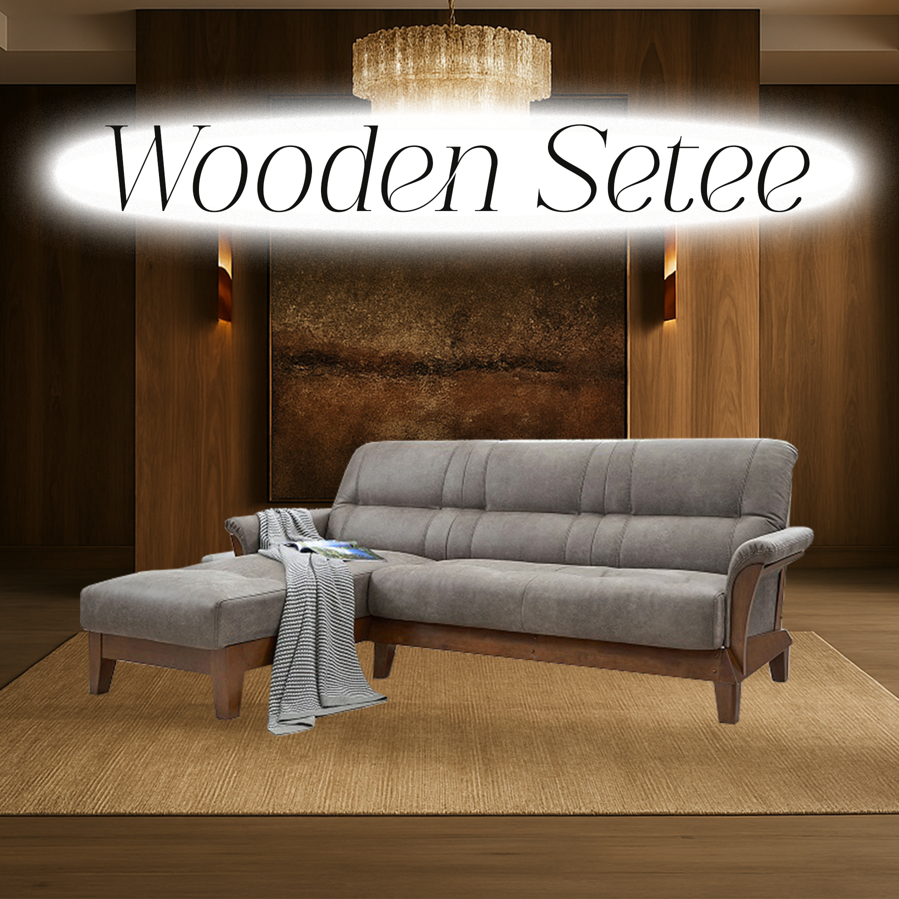CKE GOLD 15-6611 L SHAPE SOFA SET